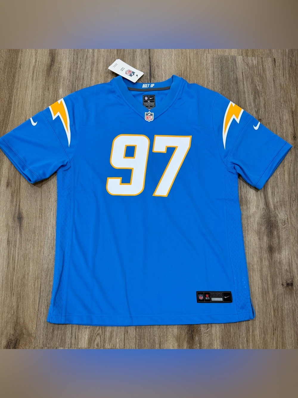 Nike Joey Bosa Los Angeles Chargers Youth XL 18/20 Powder Blue Jersey NWT
